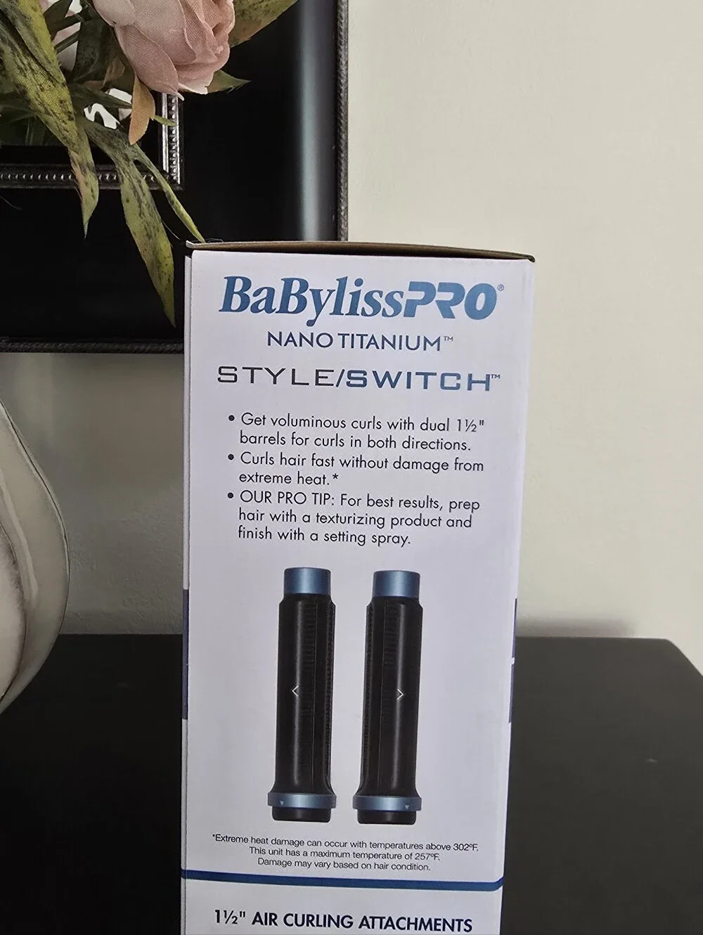 BaBylissPRO Nano Titanium Style/Switch Air Curling Attachments in Black/Blue NIB
